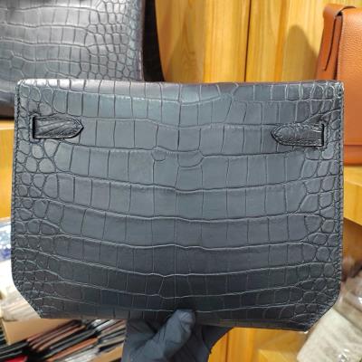 wholesale quality hermes kelly depeches 25 crocodile black